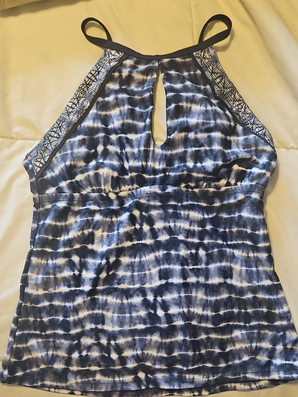 Blue Tie-Dye Tankini Top